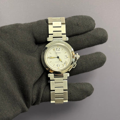 Cartier Pasha 35mm White Dial Watch Ref# W31015M7 - Happy Jewelers Fine Jewelry Lifetime Warranty