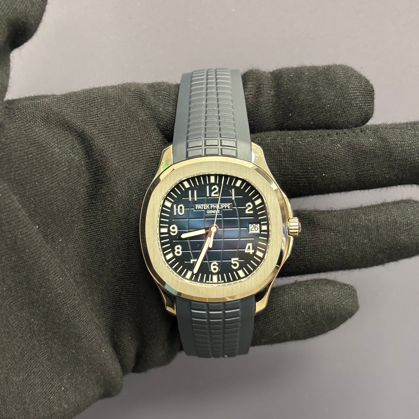 Patek Philippe Aquanaut 42mm Blue Dial Watch Ref# 5168G-001