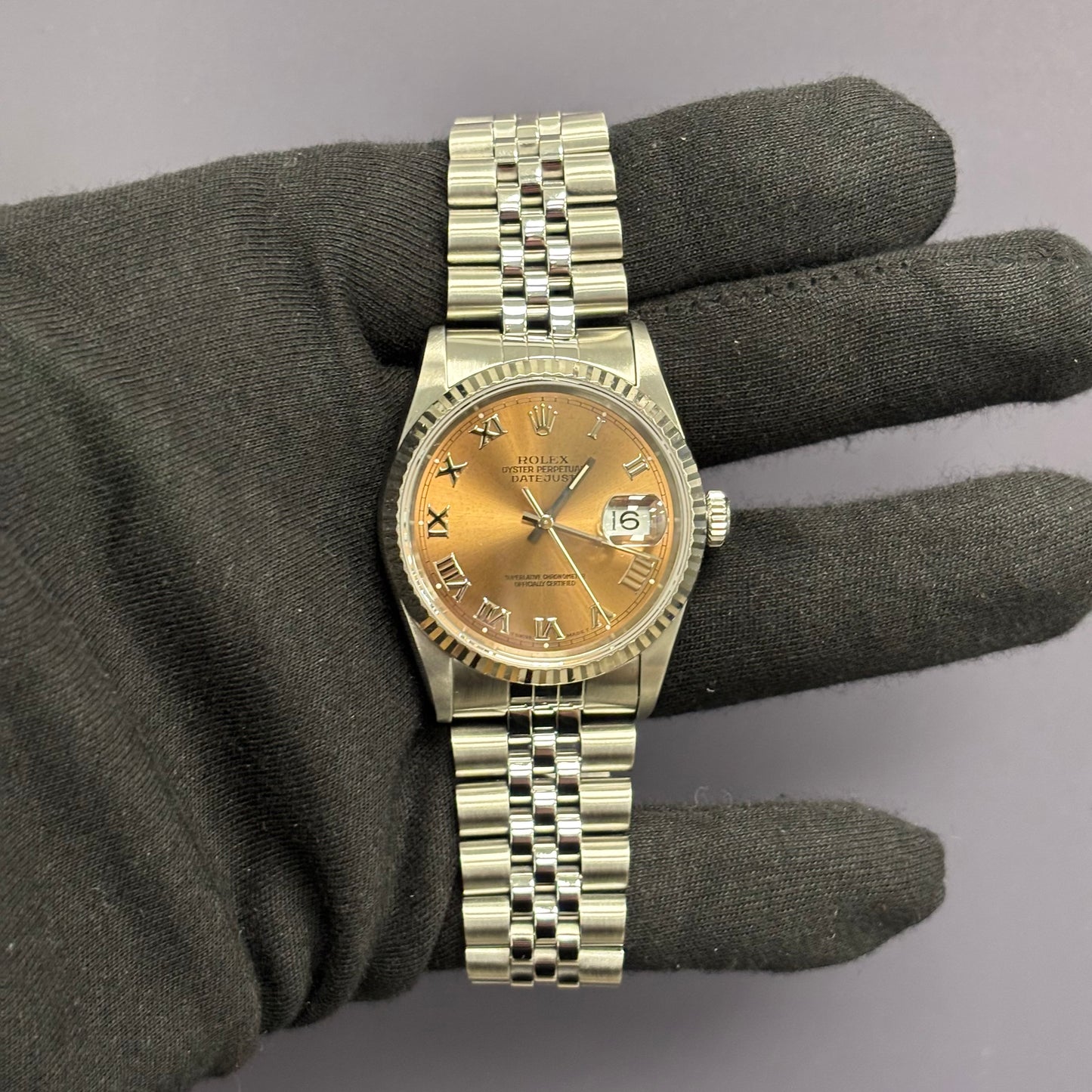 Rolex Datejust 36mm Salmon Dial Watch Ref# 16234