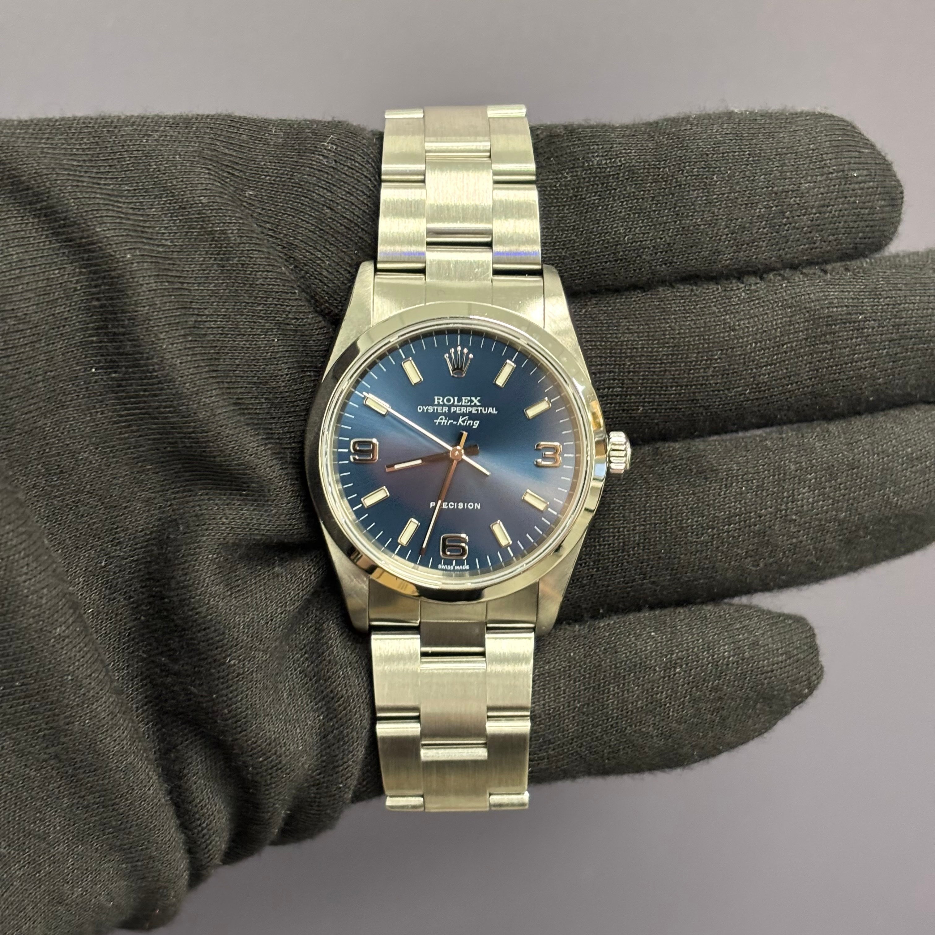 Rolex Air-King 34mm Blue Dial Watch Ref# 14000 – Happy Jewelers