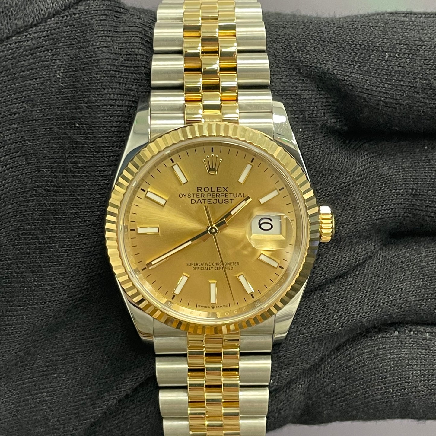 Rolex Datejust 36mm Champagne Dial Watch Ref# 126233