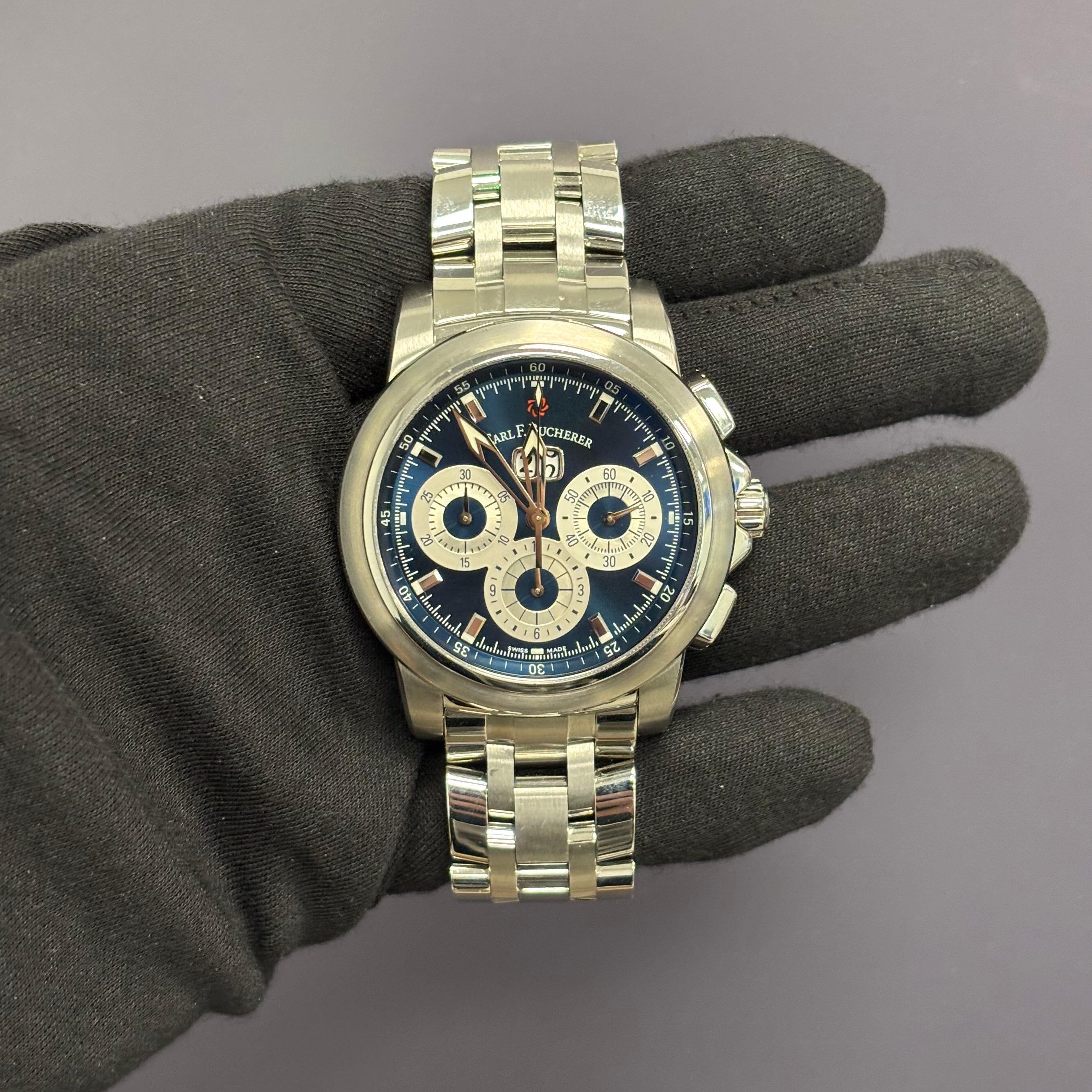 Carl F. Bucherer Patravi 44.6mm Blue Dial Watch Ref# 00.10624.08.53.21 - Happy Jewelers Fine Jewelry Lifetime Warranty