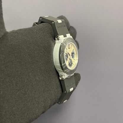 Bvlgari Aluminum 41mm Cream Dial Watch Ref# 103722 - Happy Jewelers Fine Jewelry Lifetime Warranty