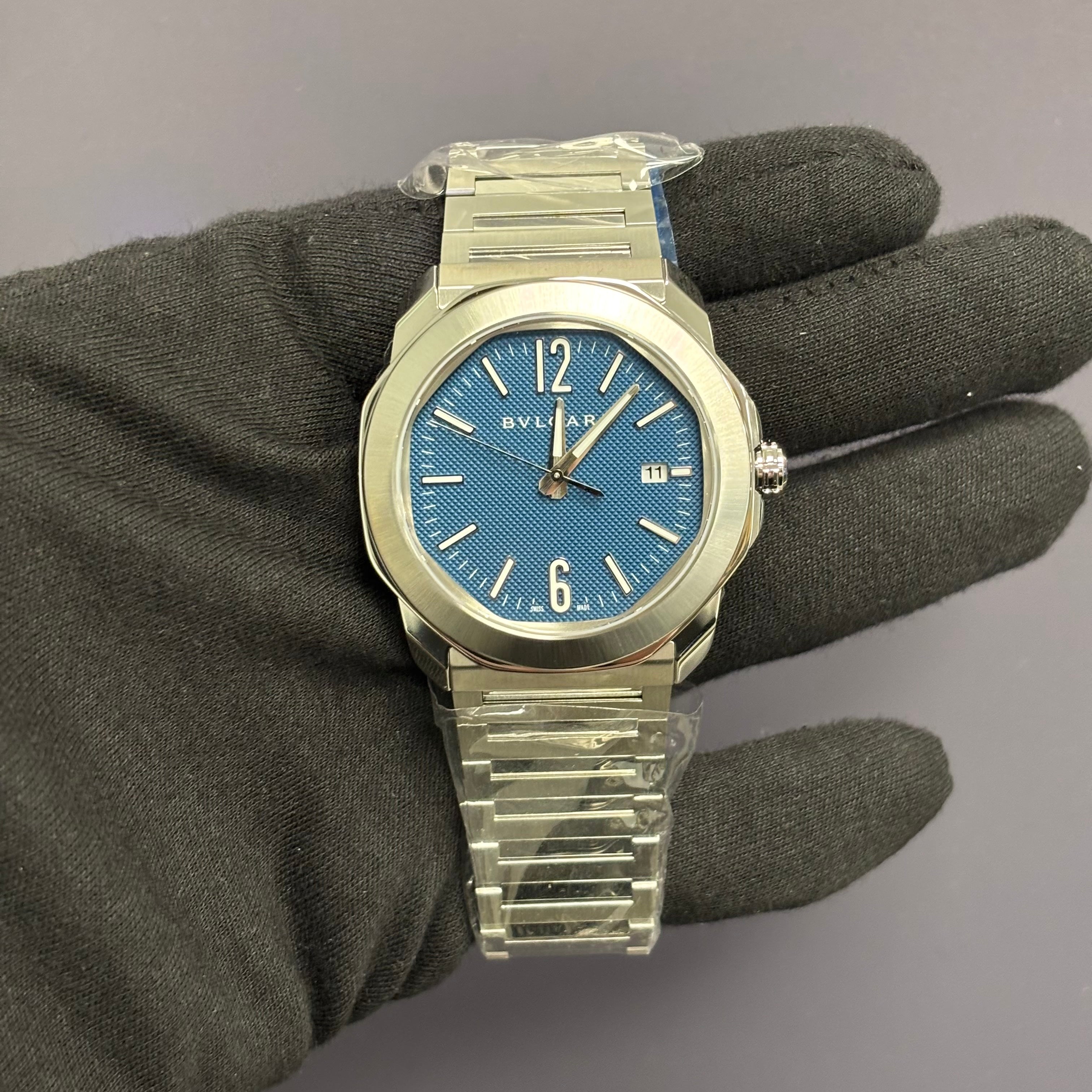 Bvlgari Octo 41mm Blue Dial Watch Ref# 103739 - Happy Jewelers Fine Jewelry Lifetime Warranty