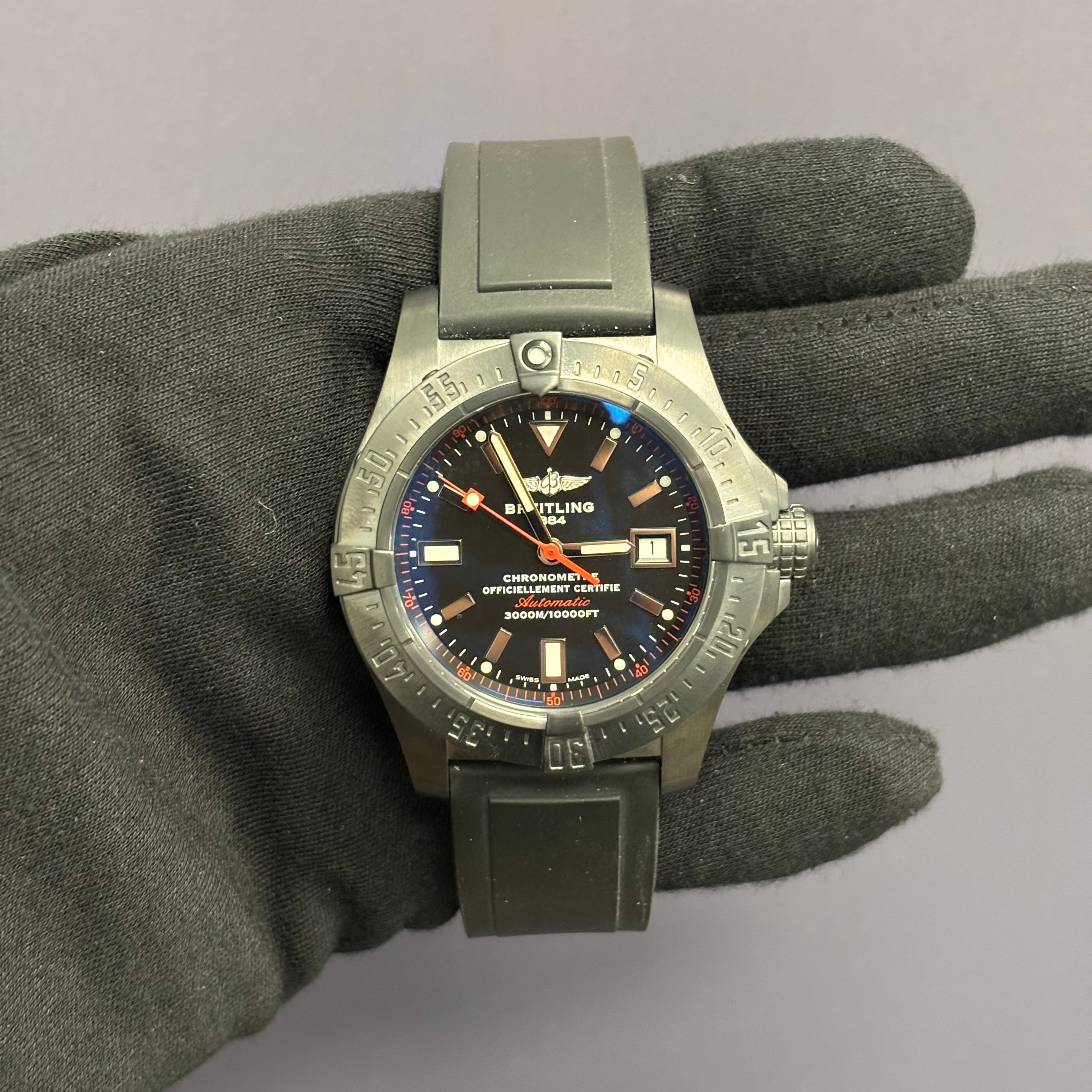 Breitling Avenger 45mm Black Dial Watch Ref# M17330 - Happy Jewelers Fine Jewelry Lifetime Warranty