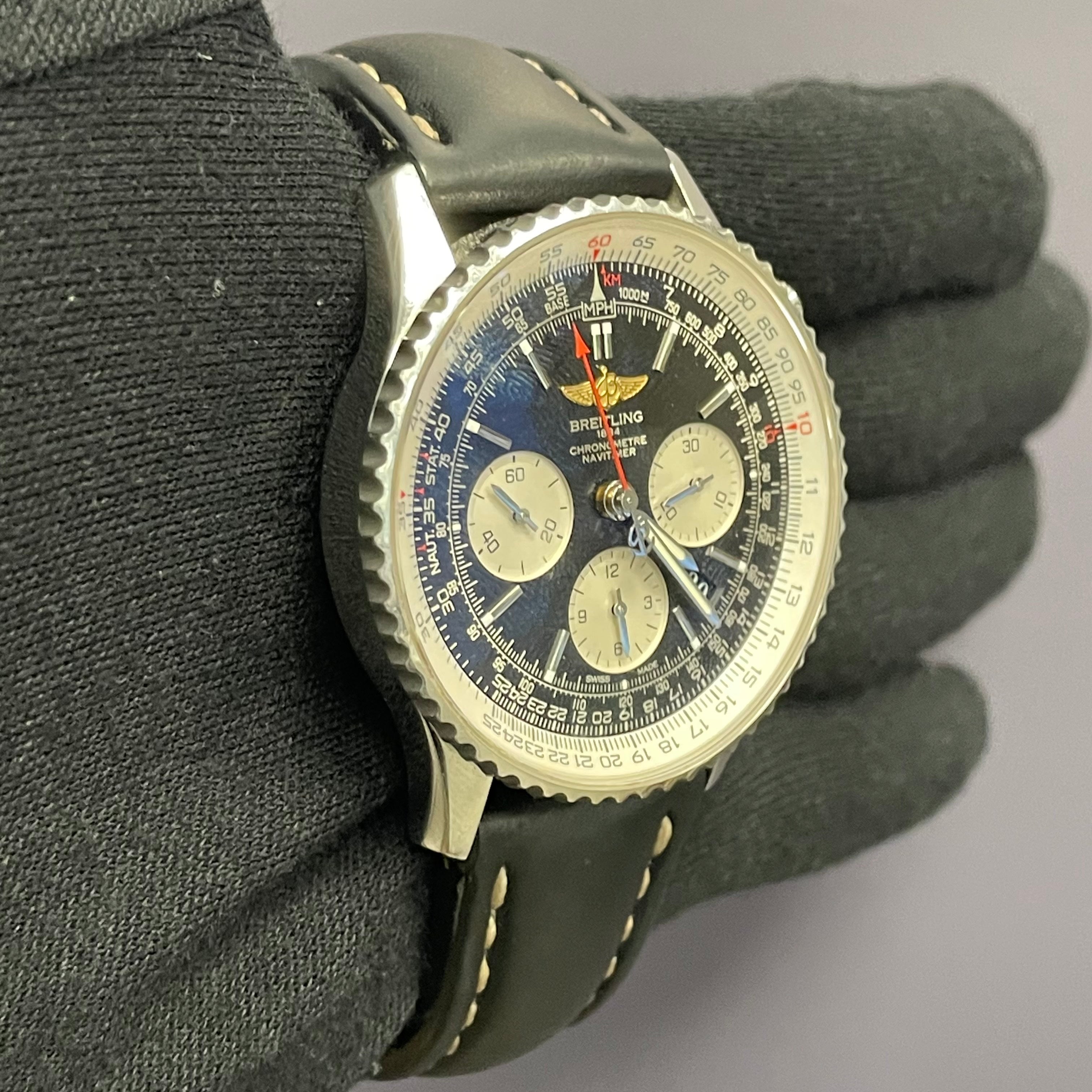 Breitling Navitimer 43mm Black Dial Watch Ref# AB0120 - Happy Jewelers Fine Jewelry Lifetime Warranty