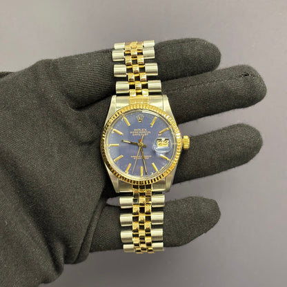 Rolex Datejust 36mm Blue Dial Watch Ref# 16013 - Happy Jewelers Fine Jewelry Lifetime Warranty