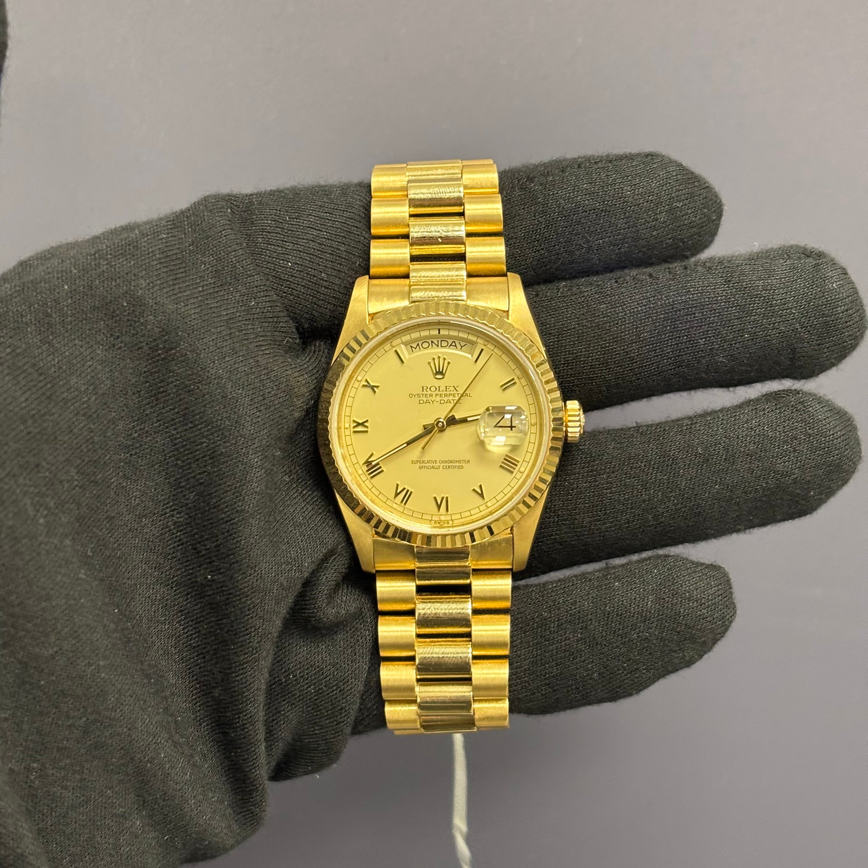 Rolex Day-Date 36mm MOP Dial Watch Ref# 18038 - Happy Jewelers Fine Jewelry Lifetime Warranty