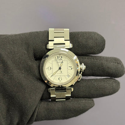 Cartier Pasha 35mm White Dial Watch Ref# W31015M7 - Happy Jewelers Fine Jewelry Lifetime Warranty