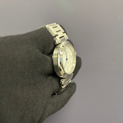 Cartier Pasha 35mm White Dial Watch Ref# W31015M7 - Happy Jewelers Fine Jewelry Lifetime Warranty