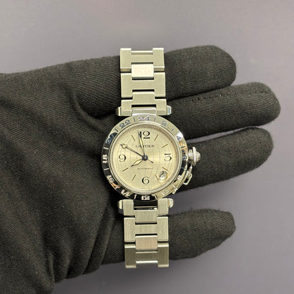 Cartier Pasha 35mm Silver Dial Watch Ref# W31029M7 - Happy Jewelers Fine Jewelry Lifetime Warranty