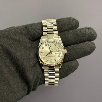 Rolex Day-Date 36mm Silver Dial Watch Ref# 118239 - Happy Jewelers Fine Jewelry Lifetime Warranty