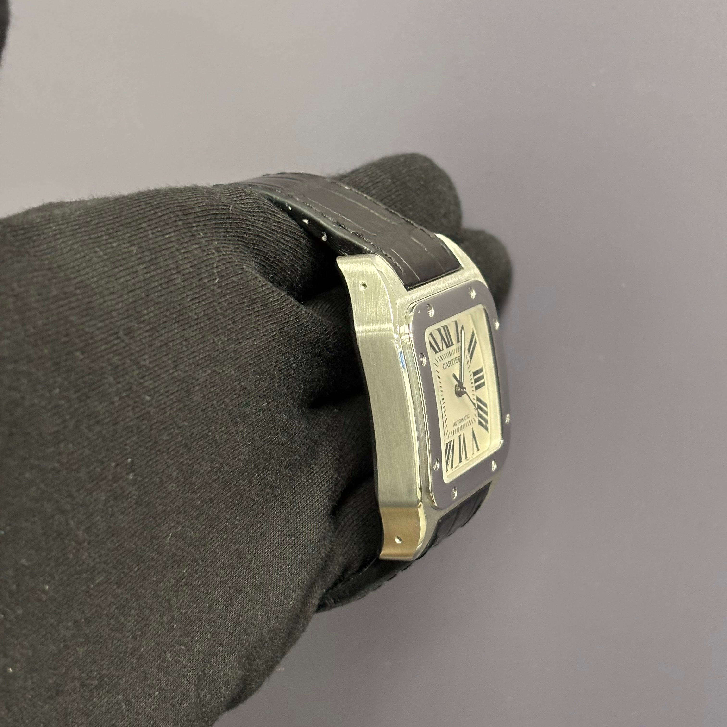 Cartier Santos 100 41.3mm Silver Dial Ref# W20073X8 - Happy Jewelers Fine Jewelry Lifetime Warranty