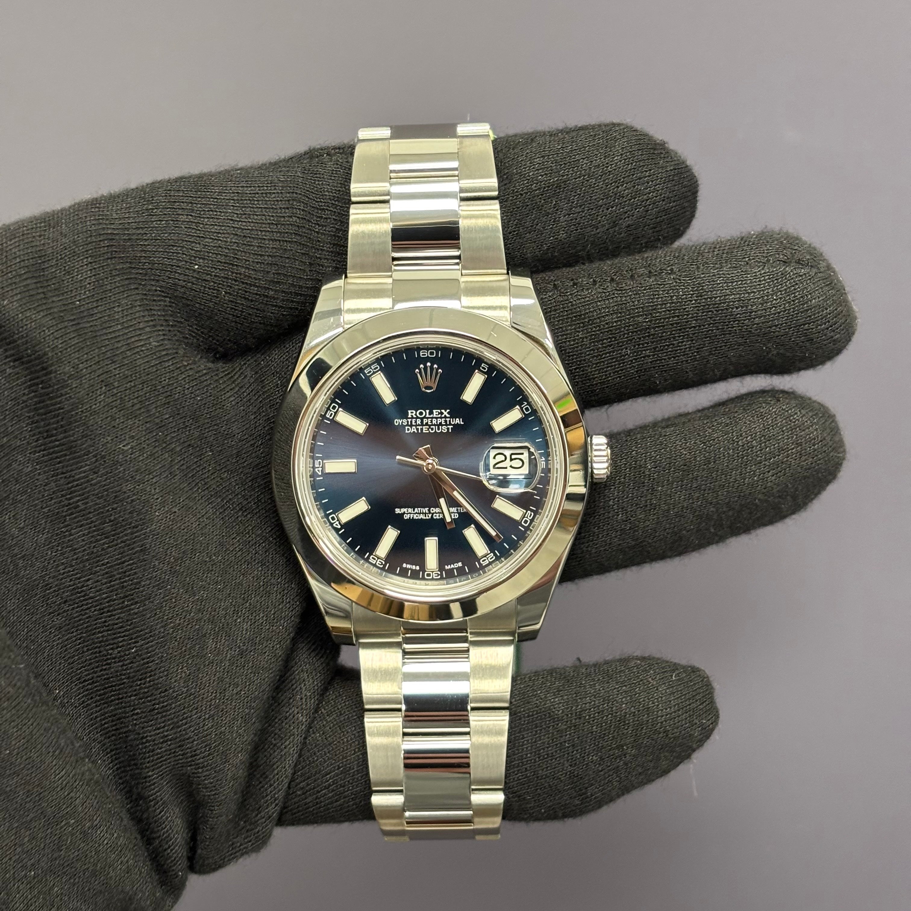 Rolex Datejust 41mm Blue Dial Watch Ref# 116300 - Happy Jewelers Fine Jewelry Lifetime Warranty