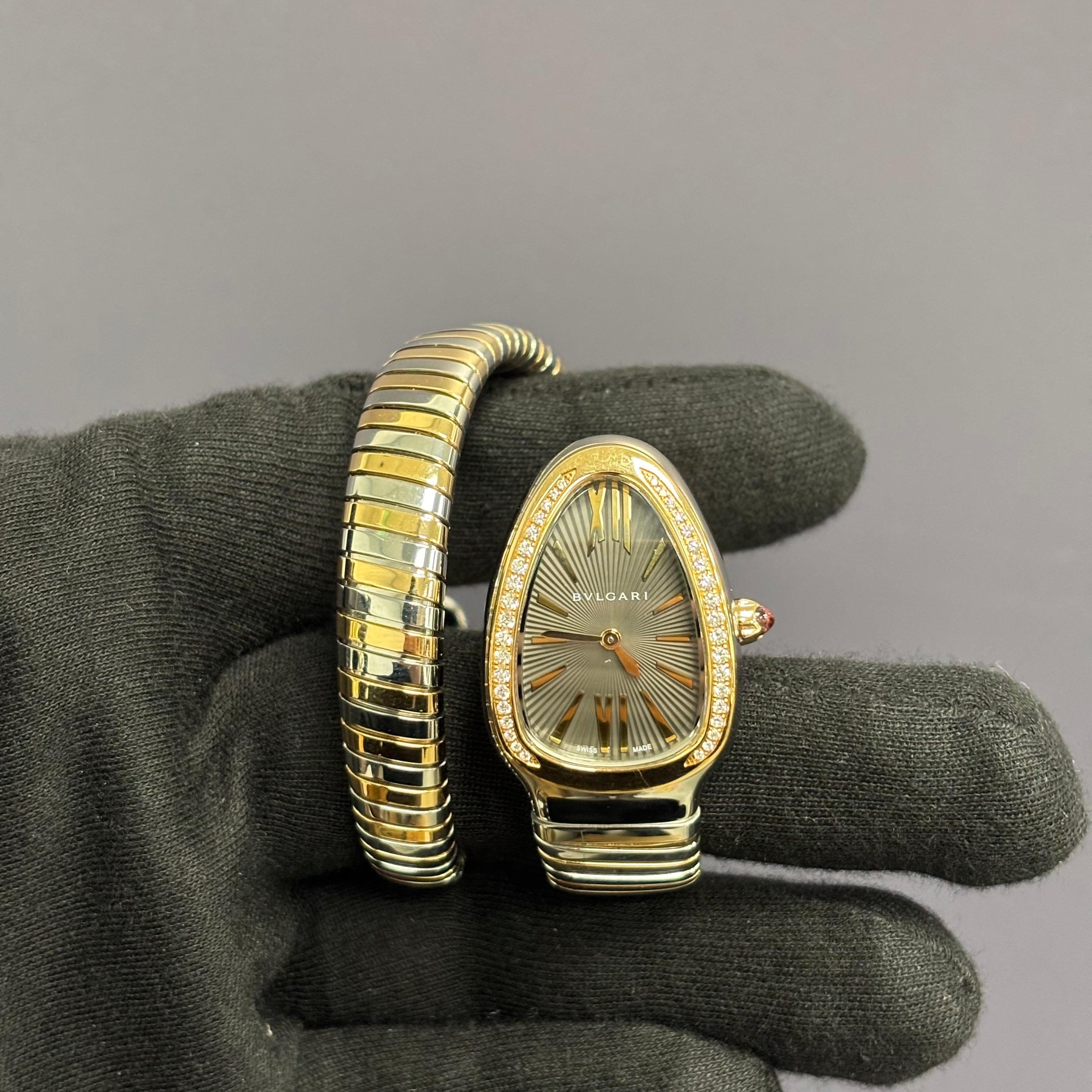 Bvlgari Serpenti 35mm Grey Dial Watch Ref# 102681 - Happy Jewelers Fine Jewelry Lifetime Warranty