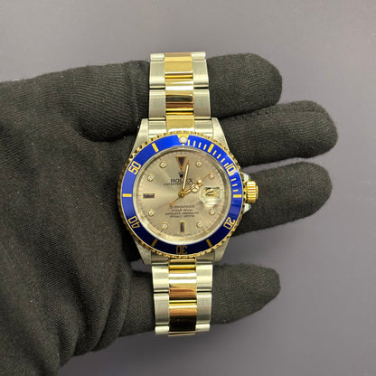 Rolex Submariner 40mm Silver Dial Watch Ref# 16613 - Happy Jewelers Fine Jewelry Lifetime Warranty