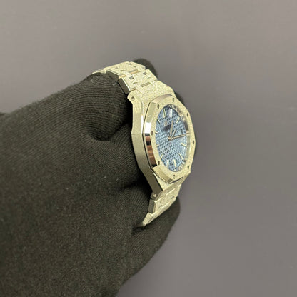 Audemars Piguet Royal Oak 34mm Blue Dial Watch Ref# 77353BC.GG.1263BC.01 - Happy Jewelers Fine Jewelry Lifetime Warranty