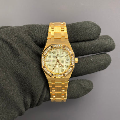 Audemars Piguet Royal Oak 34mm Silver Dial Watch Ref# 77351OR.ZZ.1261OR.01 - Happy Jewelers Fine Jewelry Lifetime Warranty