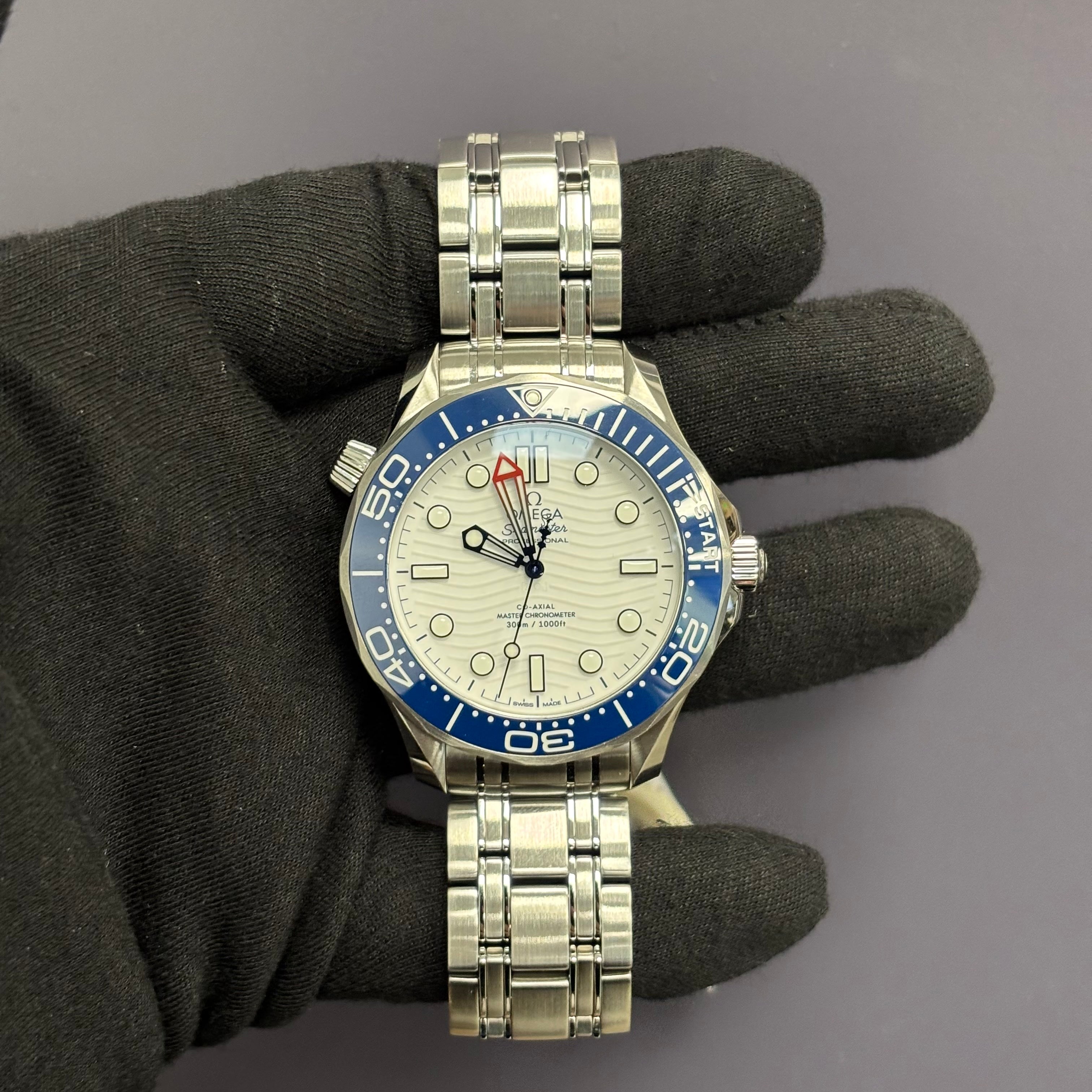 Omega Seamaster 42mm White Dial Watch Ref# 210.30.42.20.04.002 - Happy Jewelers Fine Jewelry Lifetime Warranty