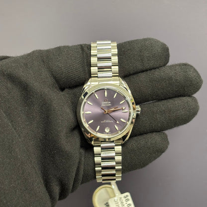 Omega Aqua Terra 34mm Purple Dial Watch Ref# 220.10.34.20.10.002 - Happy Jewelers Fine Jewelry Lifetime Warranty
