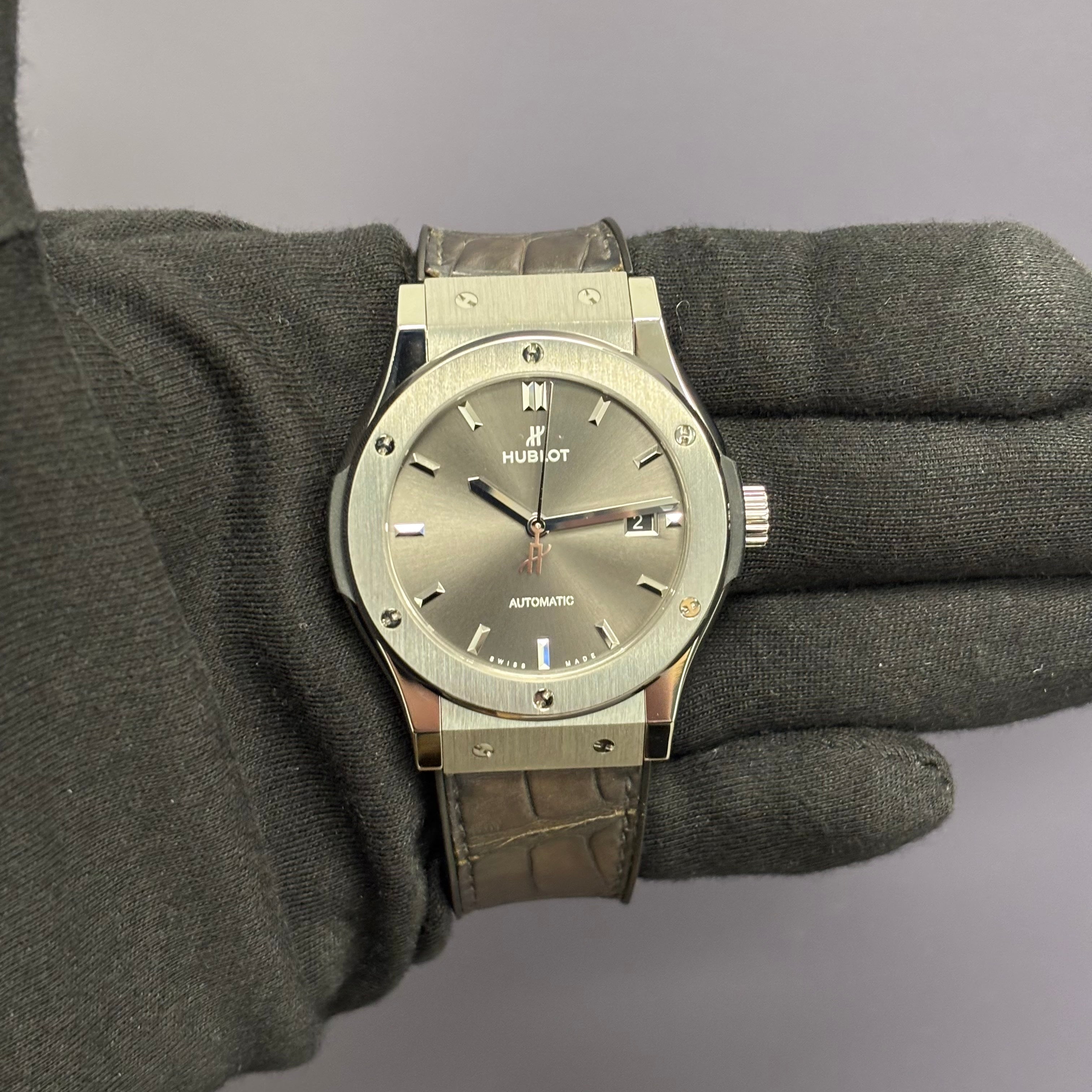 Hublot Classic Fusion 42mm Grey Dial Watch Ref# 542.NX.7071.LR - Happy Jewelers Fine Jewelry Lifetime Warranty