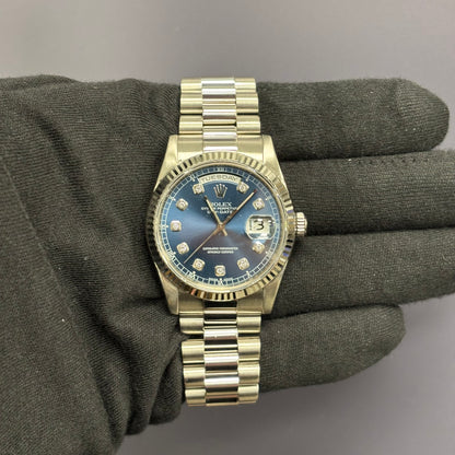 Rolex Day-Date 36mm Blue Dial Watch Ref# 118239 - Happy Jewelers Fine Jewelry Lifetime Warranty