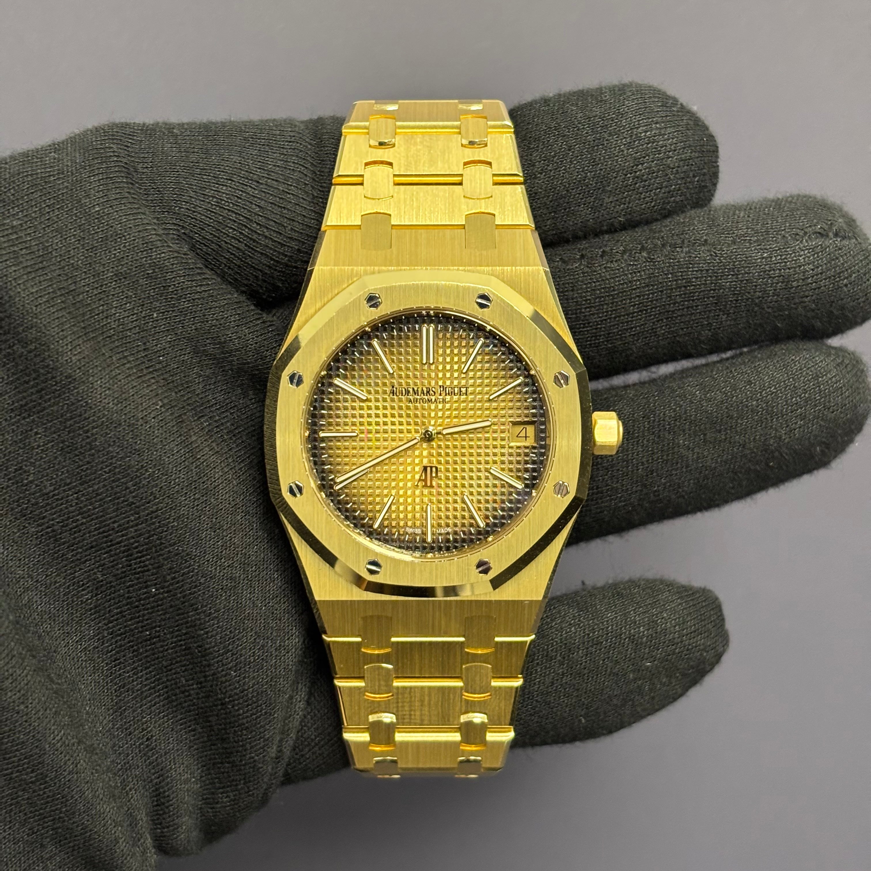 Audemars Piguet Royal Oak 39mm Yellow Dial Watch Ref# 16202BA.OO.1240BA.01 - Happy Jewelers Fine Jewelry Lifetime Warranty