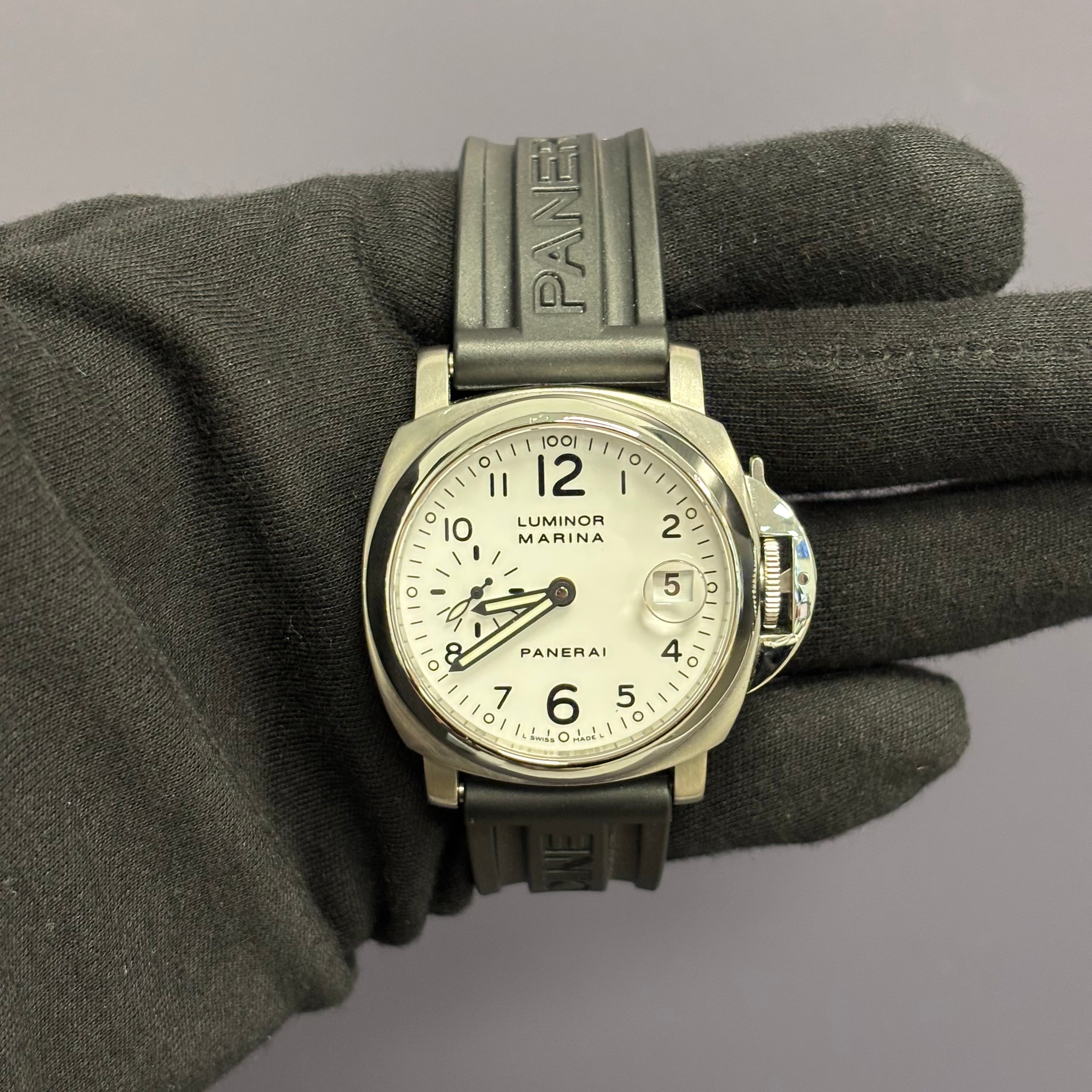 Panerai Luminor 44mm White Dial Watch Ref# PAM00523 - Happy Jewelers Fine Jewelry Lifetime Warranty