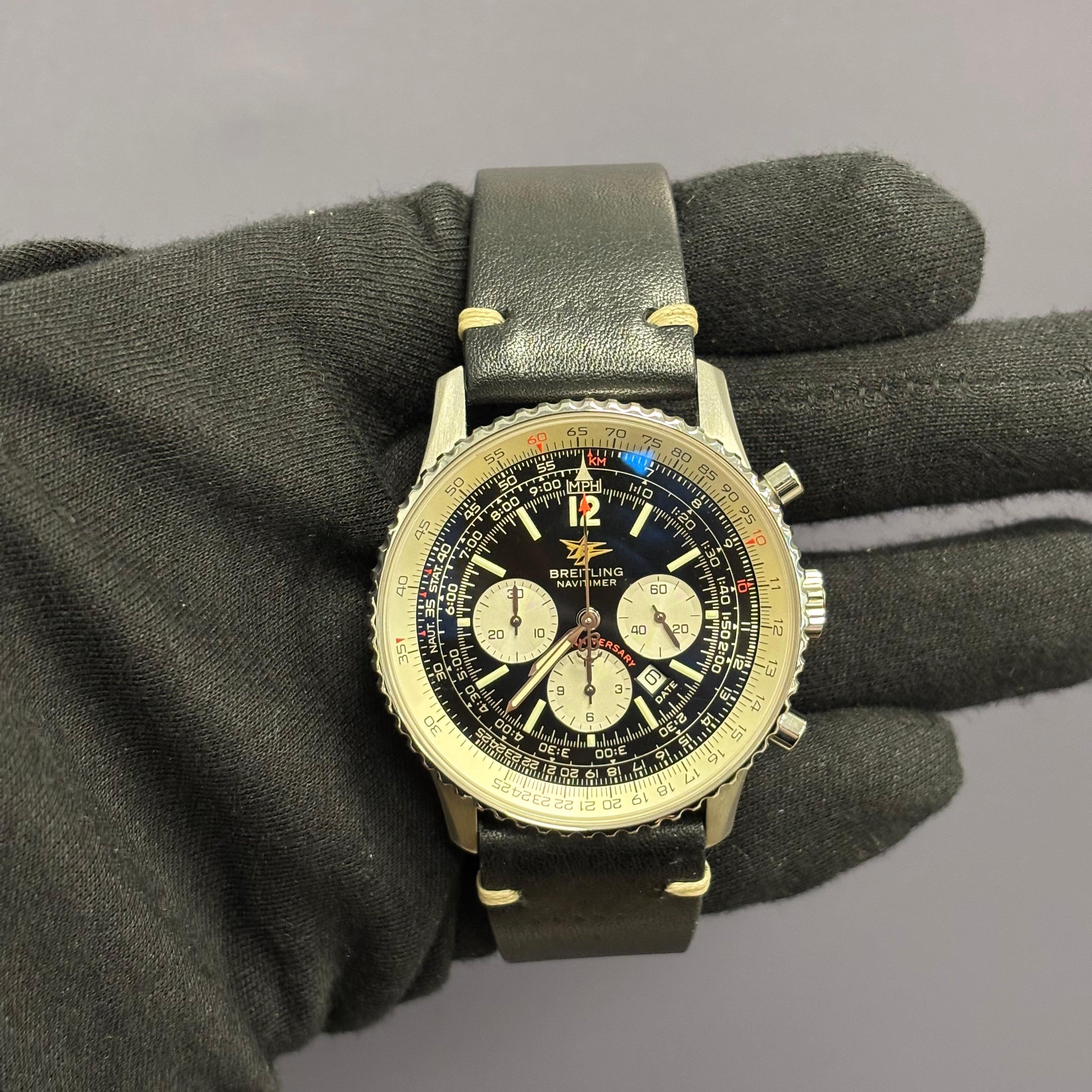 Breitling Navitimer 42mm Black Dial Watch Ref# A41322 - Happy Jewelers Fine Jewelry Lifetime Warranty