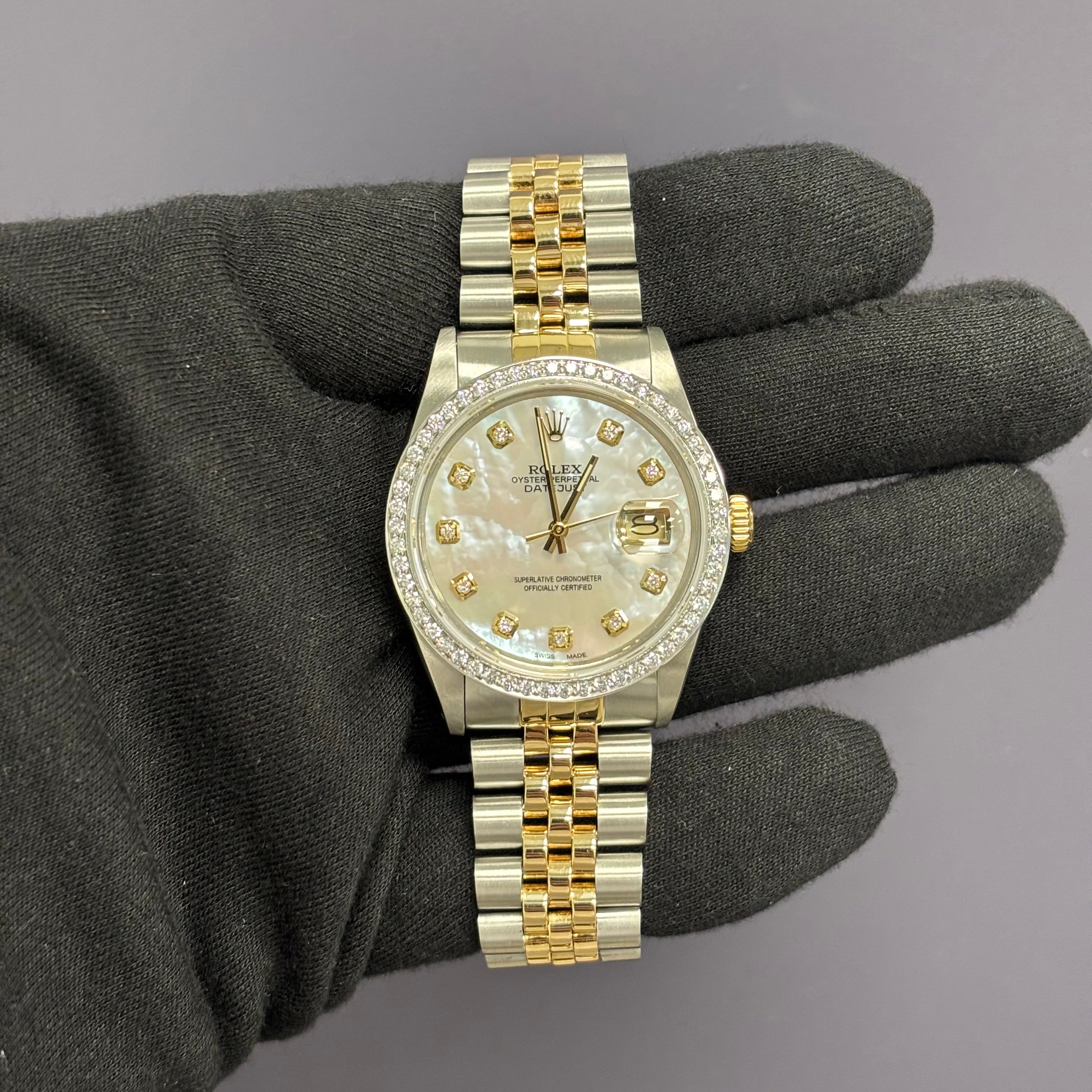 Rolex Datejust 36mm MOP Dial Watch Ref# 16013 - Happy Jewelers Fine Jewelry Lifetime Warranty