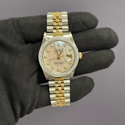 Rolex Datejust 36mm MOP Dial Watch Ref# 16013 - Happy Jewelers Fine Jewelry Lifetime Warranty