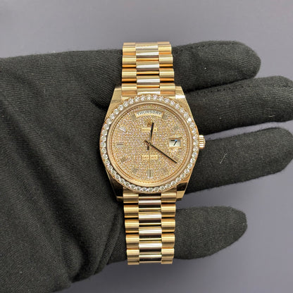 Rolex Day-Date 40mm Pave Dial Watch Ref# 228345RBR - Happy Jewelers Fine Jewelry Lifetime Warranty