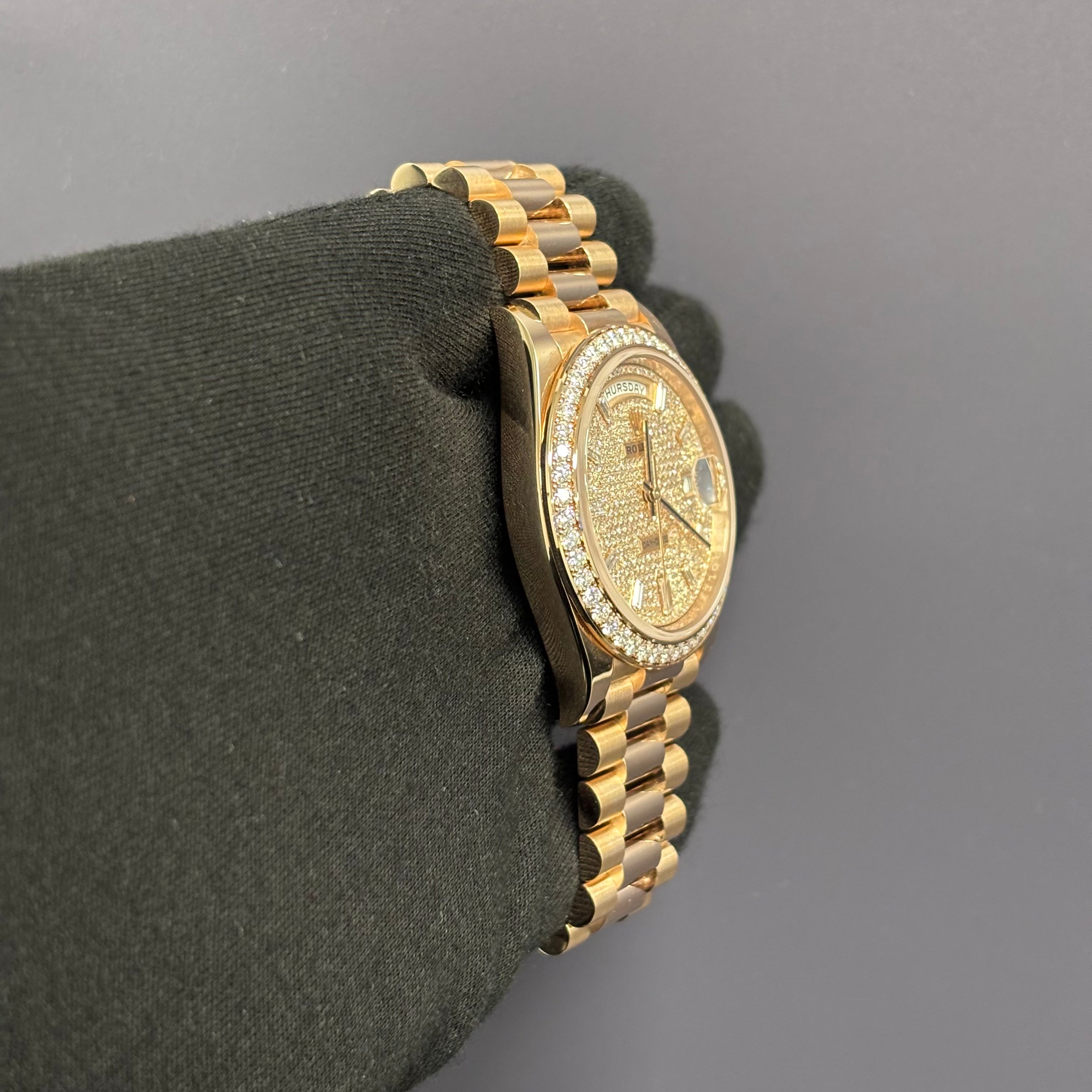 Rolex Day-Date 40mm Pave Dial Watch Ref# 228345RBR - Happy Jewelers Fine Jewelry Lifetime Warranty