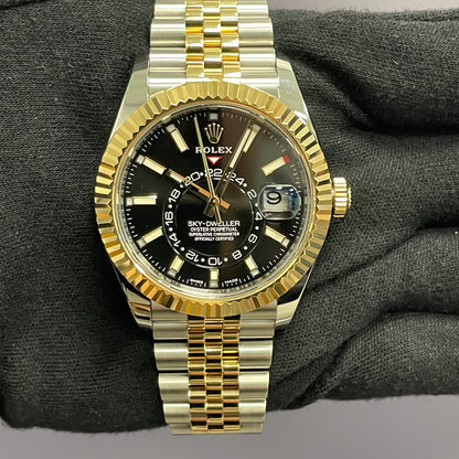 Rolex Sky-Dweller 42mm Black Dial Watch Ref# 326933 - Happy Jewelers Fine Jewelry Lifetime Warranty