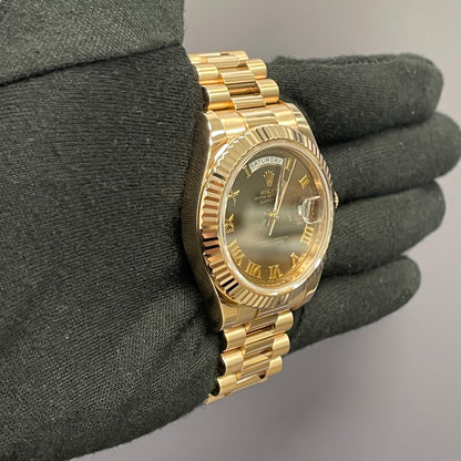 Rolex Day-Date 41mm Chocolate Dial Watch Ref# 218235 - Happy Jewelers Fine Jewelry Lifetime Warranty