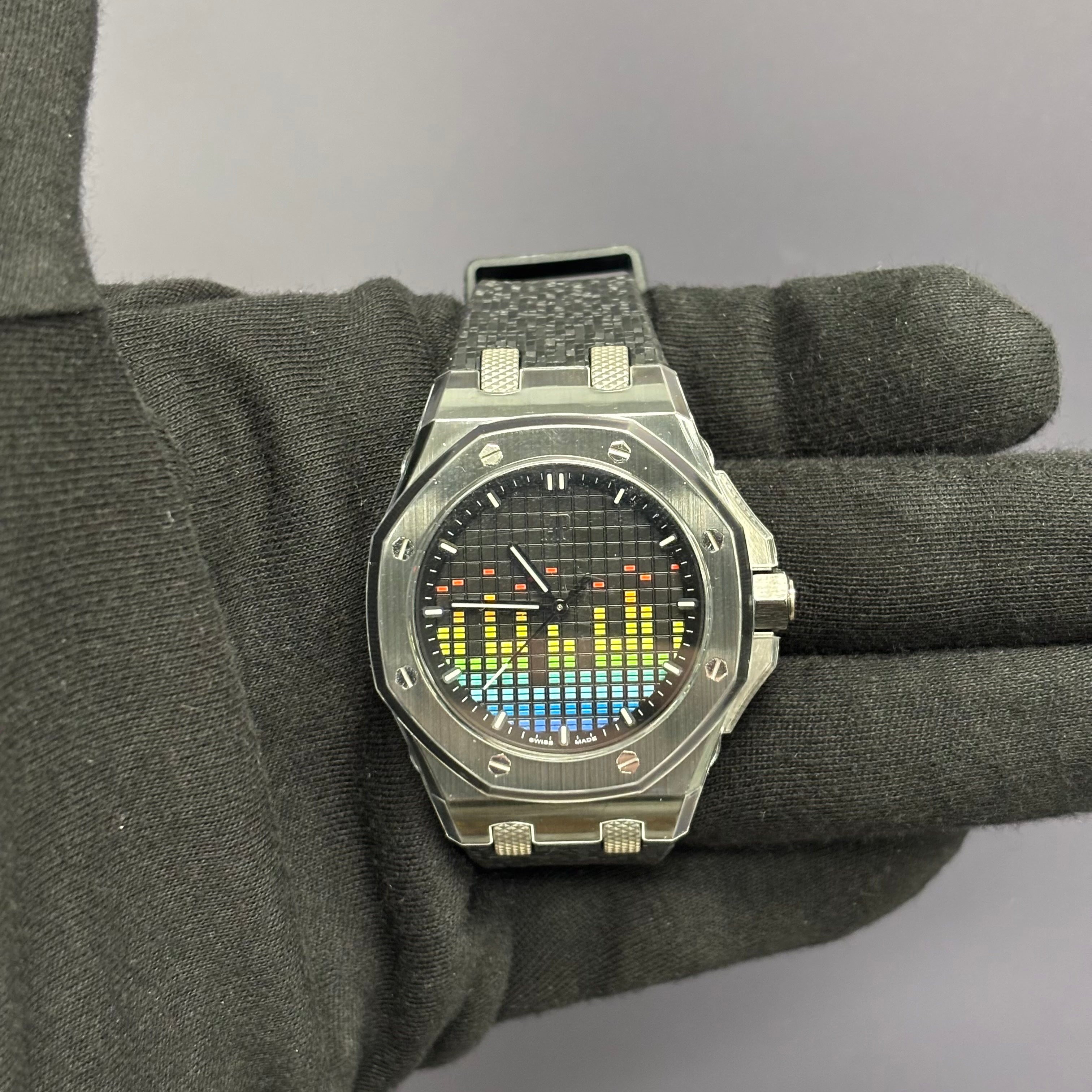 Audemars Piguet Royal Oak 37mm Black Dial Watch Ref# 77600CE.OO.A002CA.01 - Happy Jewelers Fine Jewelry Lifetime Warranty