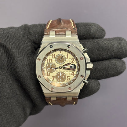 Audemars Piguet Royal Oak 42mm Cream Dial Watch Ref# 26470ST.OO.A801CR.01 - Happy Jewelers Fine Jewelry Lifetime Warranty