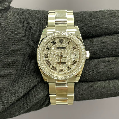 Rolex Datejust 36mm Pave Dial Watch Ref# 116264 - Happy Jewelers Fine Jewelry Lifetime Warranty