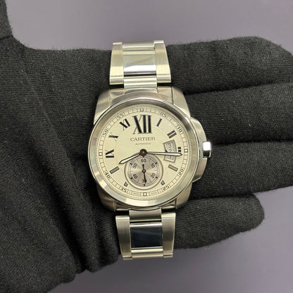 Cartier Calibre 42mm White Dial Watch Ref# W7100015 - Happy Jewelers Fine Jewelry Lifetime Warranty