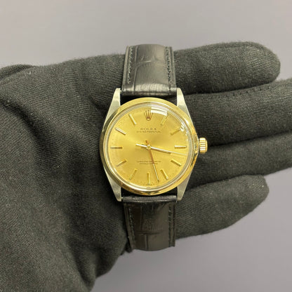 Rolex Oyster Perpetual 34mm Champagne Dial Watch Ref# 1002 - Happy Jewelers Fine Jewelry Lifetime Warranty