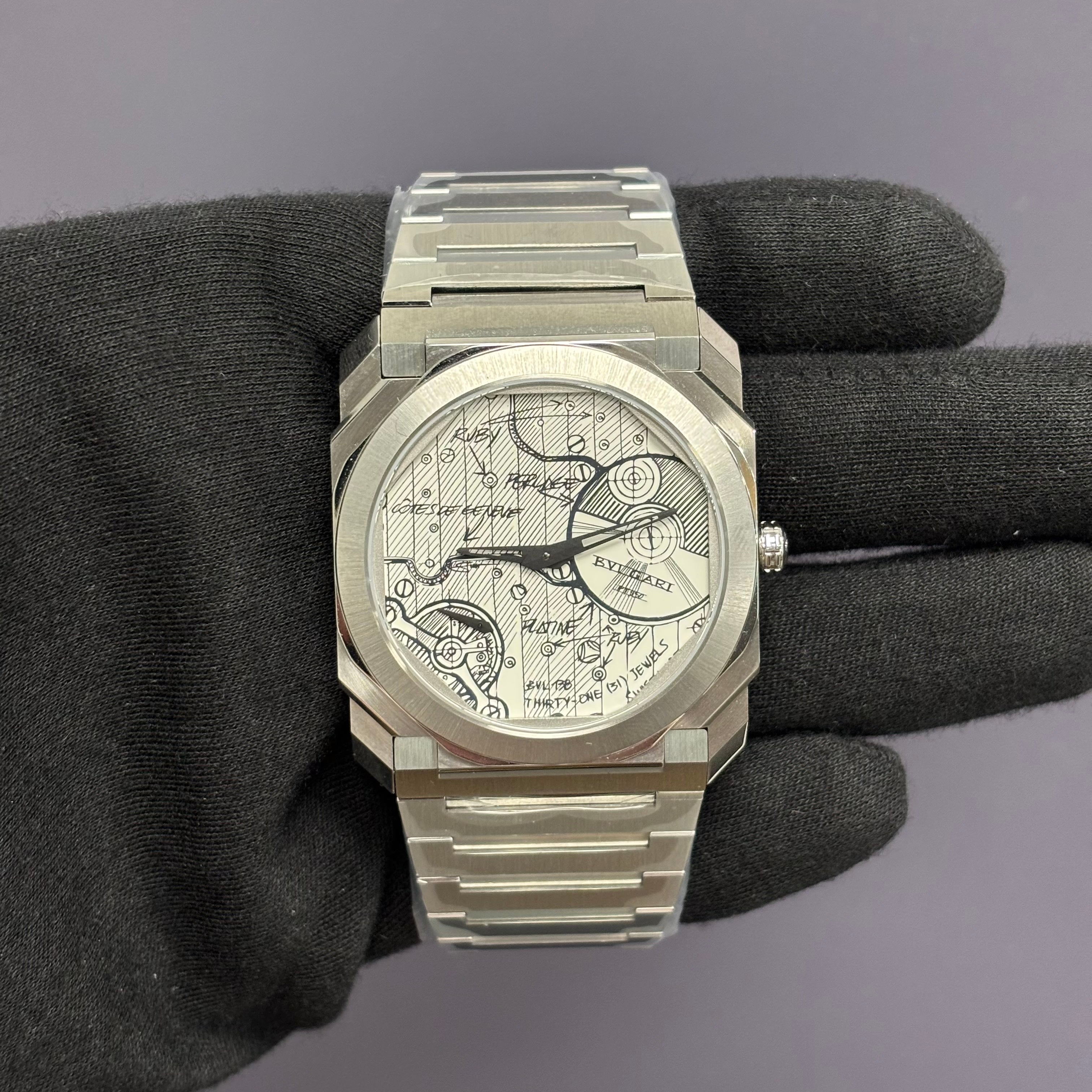 Bvlgari Octo 41mm White Dial Watch Ref# 104163 - Happy Jewelers Fine Jewelry Lifetime Warranty