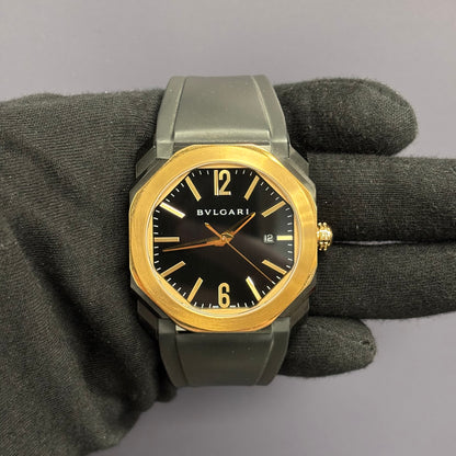 Bvlgari Octo 41mm Black Dial Watch Ref# 102485 - Happy Jewelers Fine Jewelry Lifetime Warranty