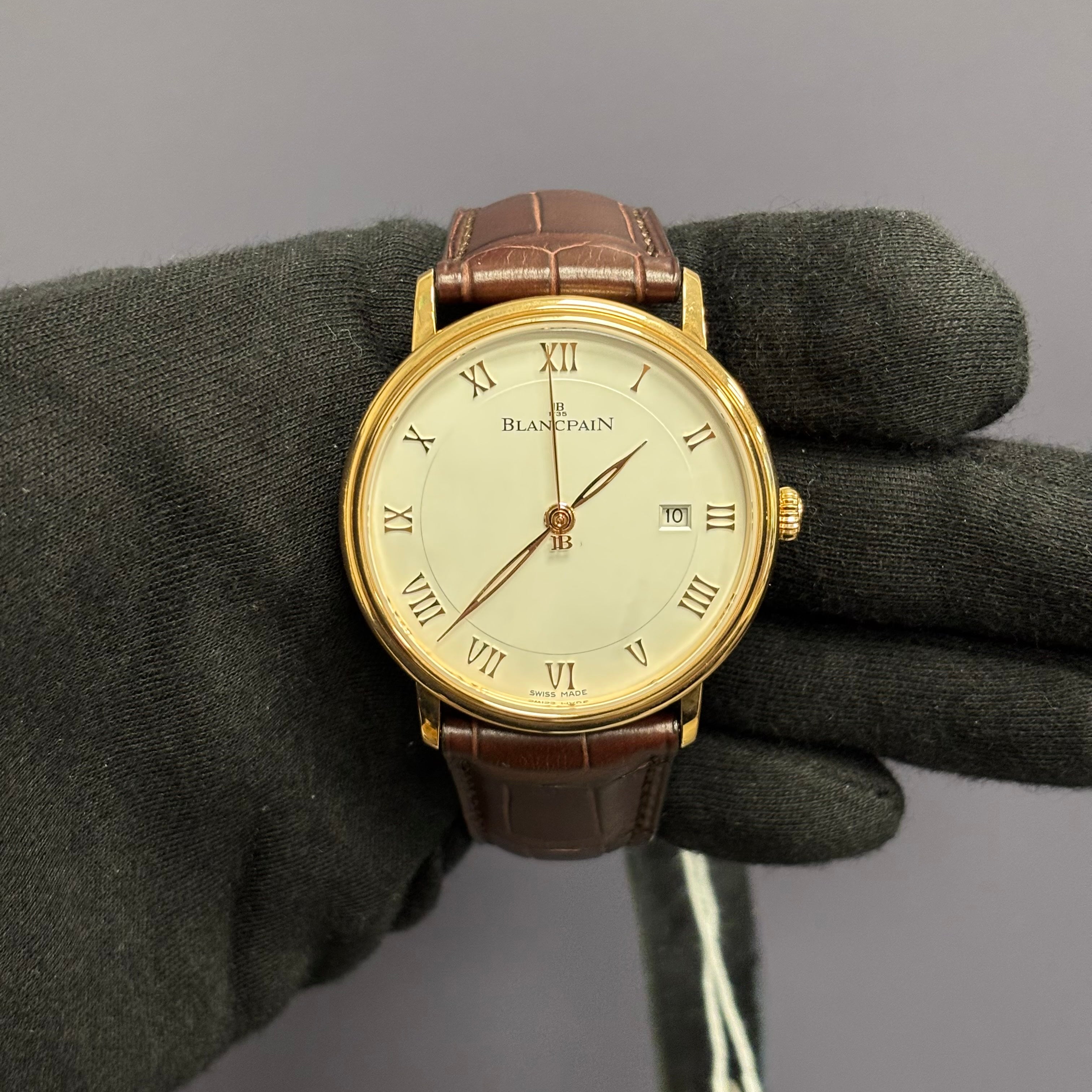 Blancpain Villeret 40mm White Dial Watch Ref# 6651-3642-55B - Happy Jewelers Fine Jewelry Lifetime Warranty