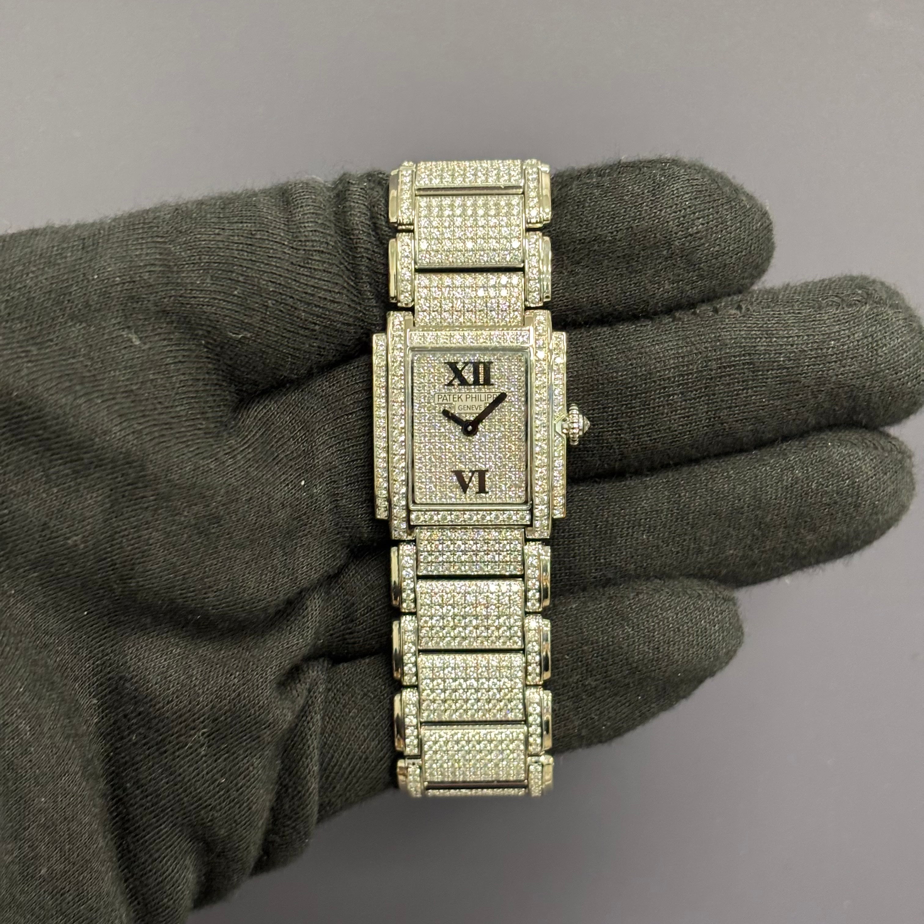 Patek Philippe Twenty-4 22mm Pave Dial Watch Ref# 4909/50G-001 - Happy Jewelers Fine Jewelry Lifetime Warranty