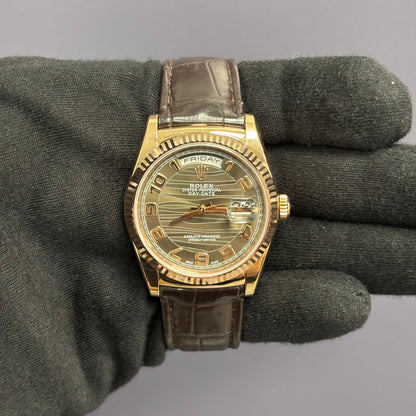 Rolex Day-Date 36mm Brown Dial Watch Ref# 118135 - Happy Jewelers Fine Jewelry Lifetime Warranty