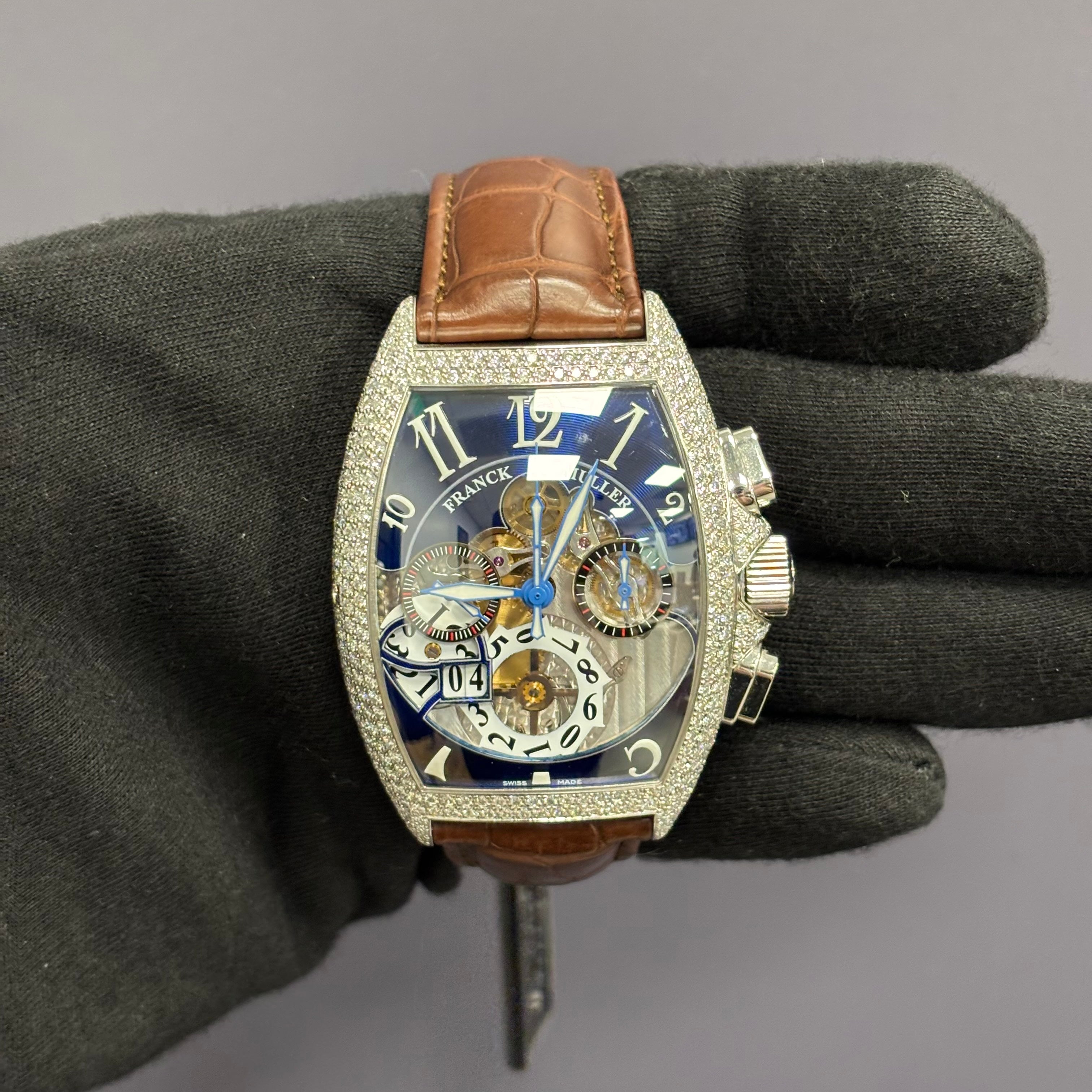 Franck Muller Cintree 39mm Blue Dial Watch Ref# 8083 CC GD FO D - Happy Jewelers Fine Jewelry Lifetime Warranty