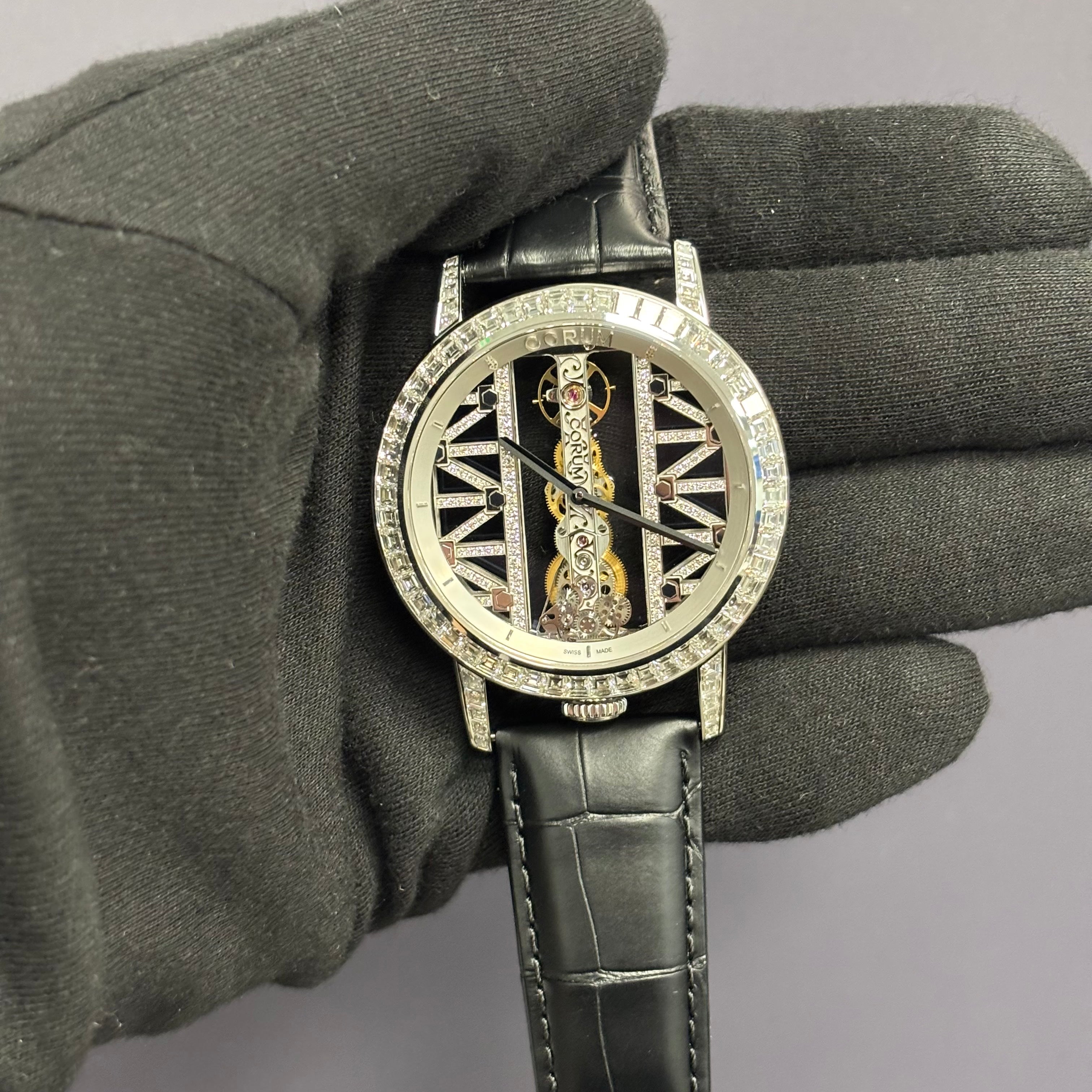 Corum Golden Bridge 43mm Skeleton Dial Watch Ref# B113/04069 - Happy Jewelers Fine Jewelry Lifetime Warranty