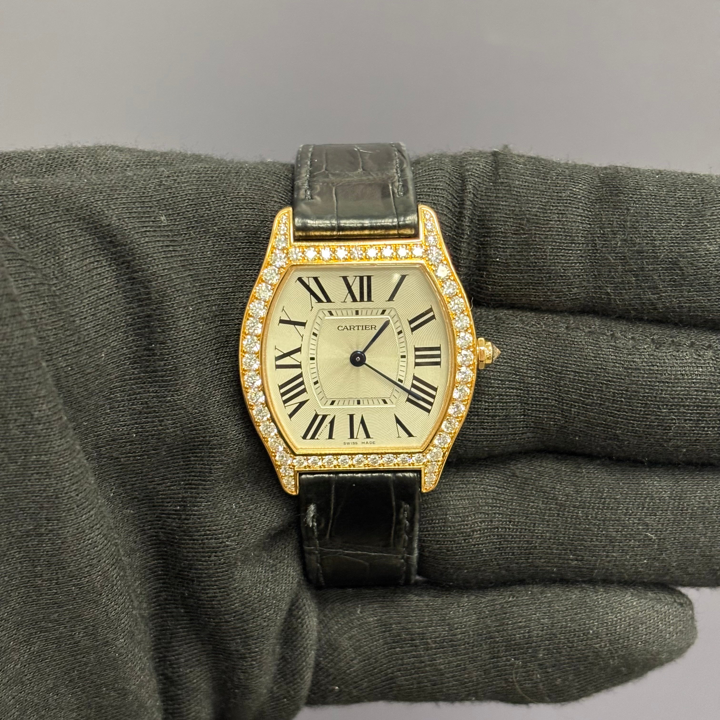 Cartier Tortue 39mm White Dial Watch Ref# WA501008 - Happy Jewelers Fine Jewelry Lifetime Warranty