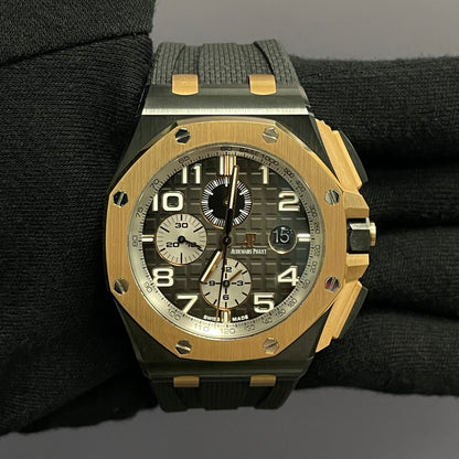 Audemars Piguet Royal Oak 44mm Grey Dial Watch Ref# 26405NR.OO.A002CA.01 - Happy Jewelers Fine Jewelry Lifetime Warranty