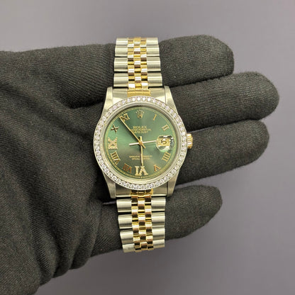 Rolex Datejust 36mm Green Dial Watch Ref# 16233 - Happy Jewelers Fine Jewelry Lifetime Warranty